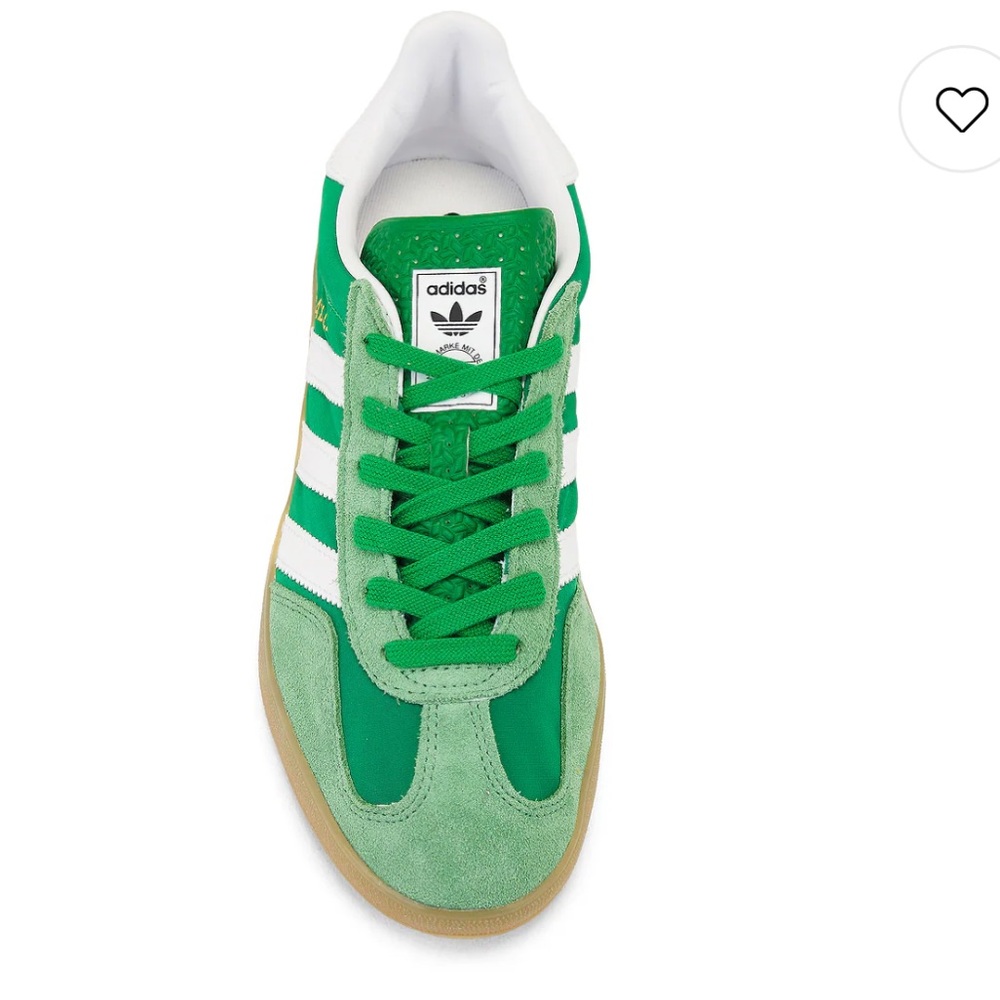 Adidas Gazelle Green and White Trainers
